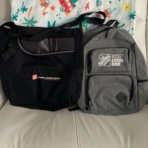 2 bundle Home Depot bags 
Backpack/over shoulder computer bag HD items in closet